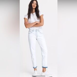 rag & bone White High-Rise Boyfriend Jeans